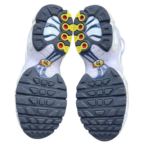 Nike Air Max Plus TN Sneakers Youth 5Y White Metallic Silver Low Top CD0609-108 - Picture 8 of 10